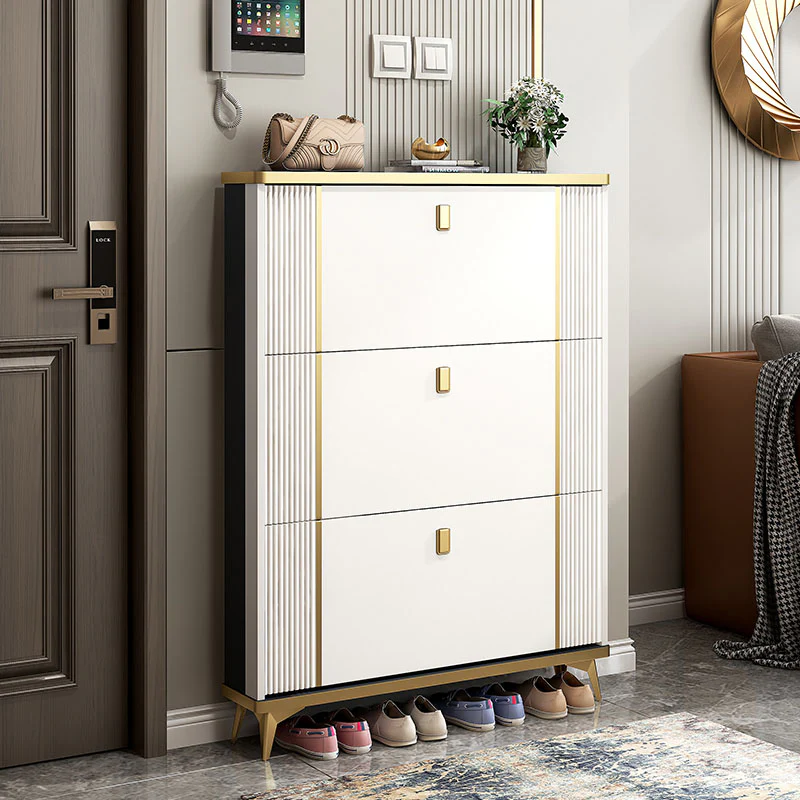 Ayling Shoe Storage, White and Grey - Image 4