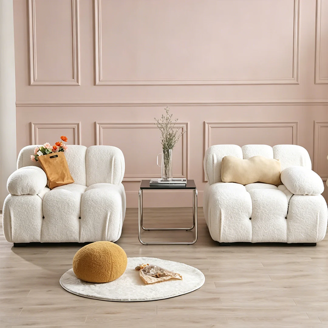 B&B Camaleonda Style Two Seater, Three Seater, Three Seater Corner Sofa, White, Boucle - Image 16