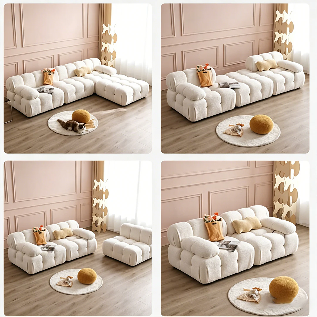 B&B Camaleonda Style Two Seater, Three Seater, Three Seater Corner Sofa, White, Boucle - Image 20