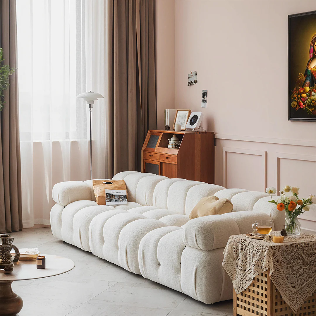 B&B Camaleonda Style Two Seater, Three Seater, Three Seater Corner Sofa, White, Boucle - Image 5