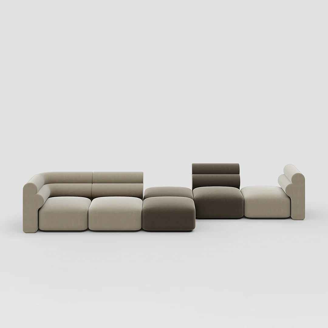 Bae Three Seater Corner Sofa, Modular Sofa, Velvet - Image 10