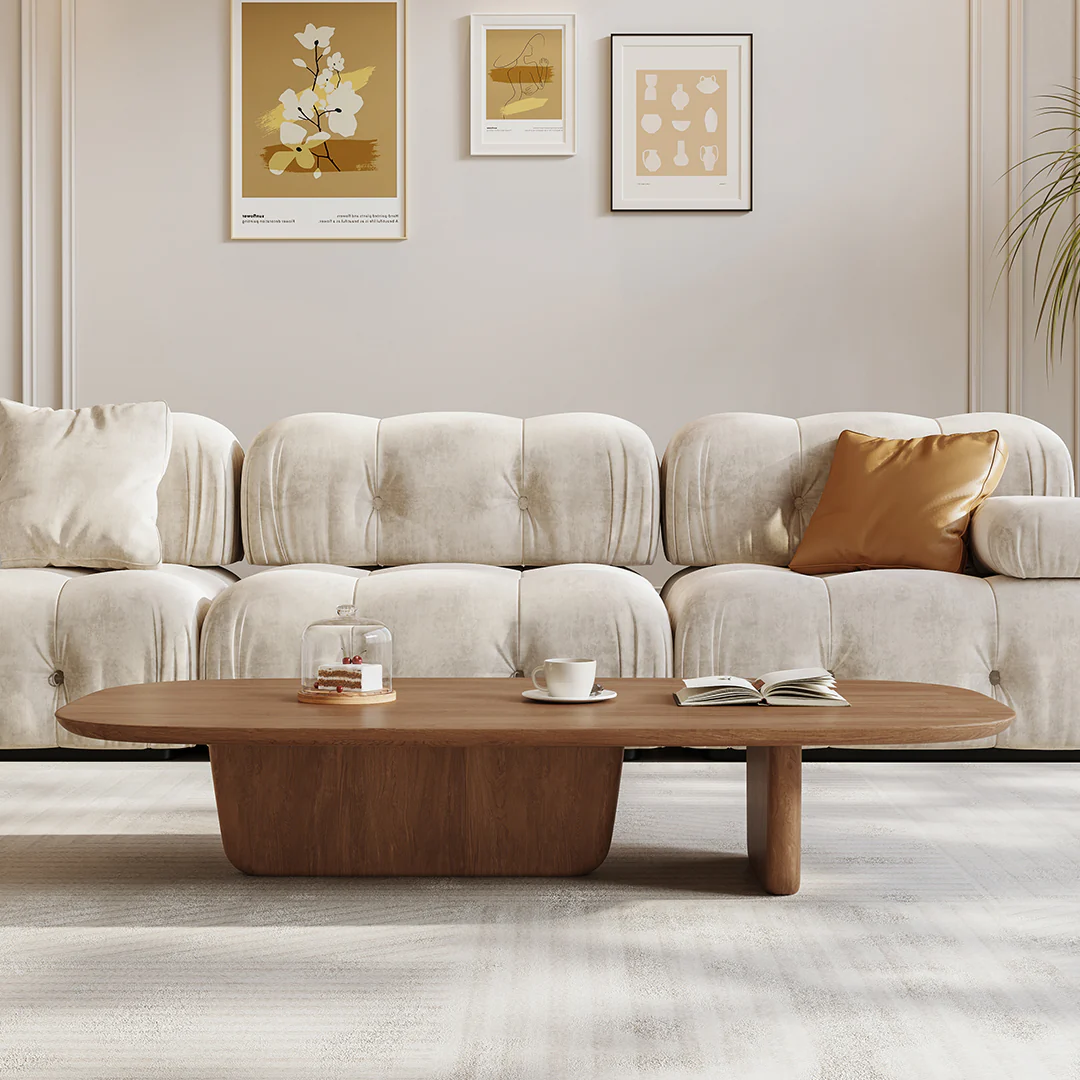 Barakat Travertine Coffee Table Set, Walnut - Image 6