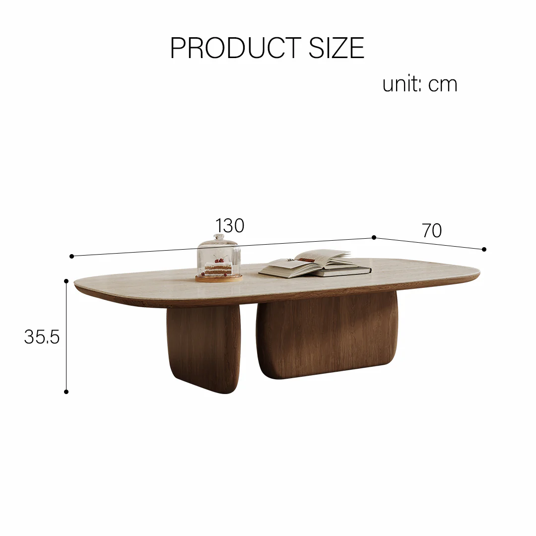 Barakat Travertine Coffee Table Set, Walnut - Image 7