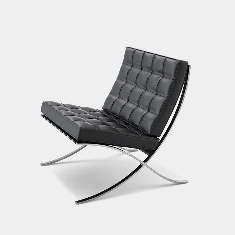 Barcelona Chair And Stool, Real Leather - Image 6