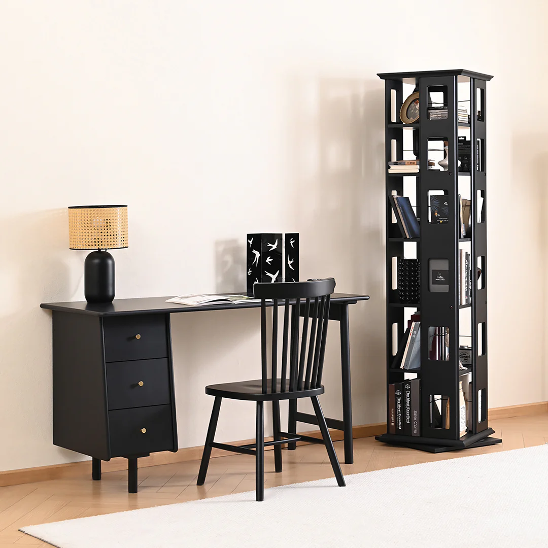 Bartholomew Rotating Bookshelf, Magazine Rack, Solid Wood - Image 8