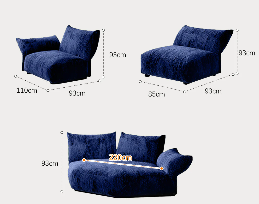 Berisha Petal Three Seater Corner Sofa, Four Seater Curved Sofa - Image 13