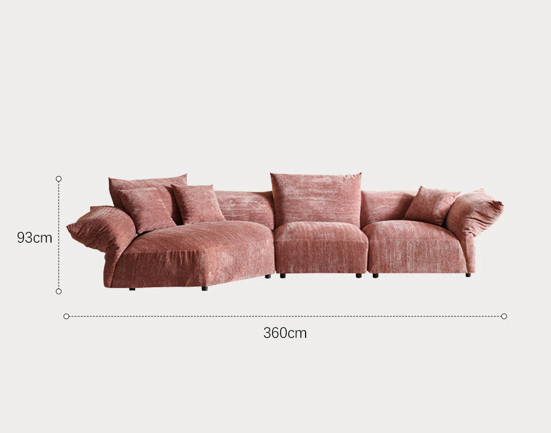 Berisha Petal Three Seater Corner Sofa, Four Seater Curved Sofa - Image 14