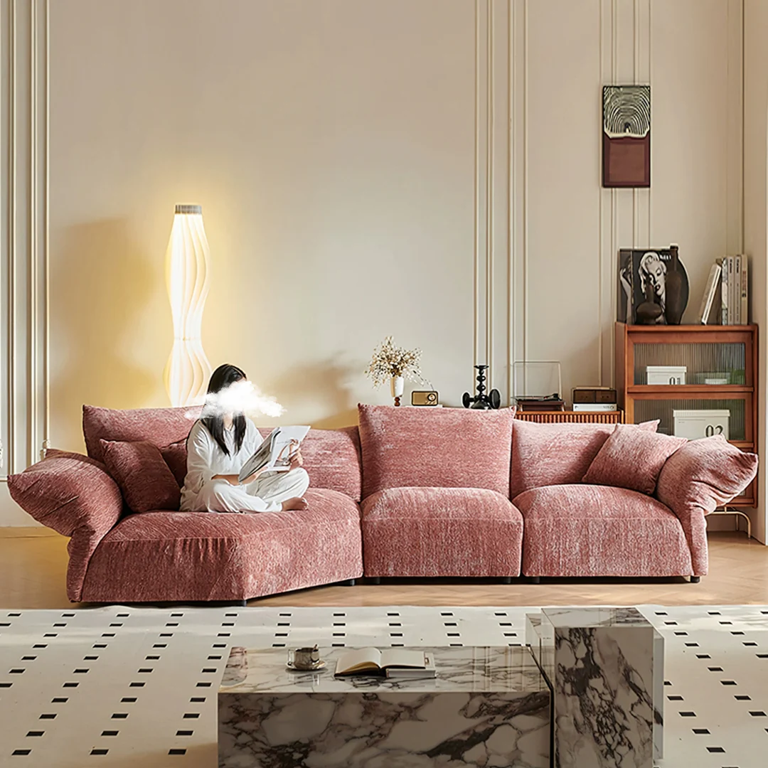 Berisha Petal Three Seater Corner Sofa, Four Seater Curved Sofa - Image 3