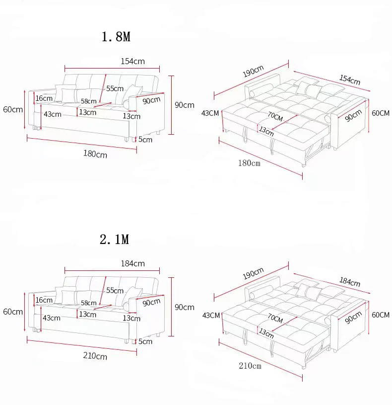 BH155 Three Seater Sofa Bed, Leathaire - Image 6