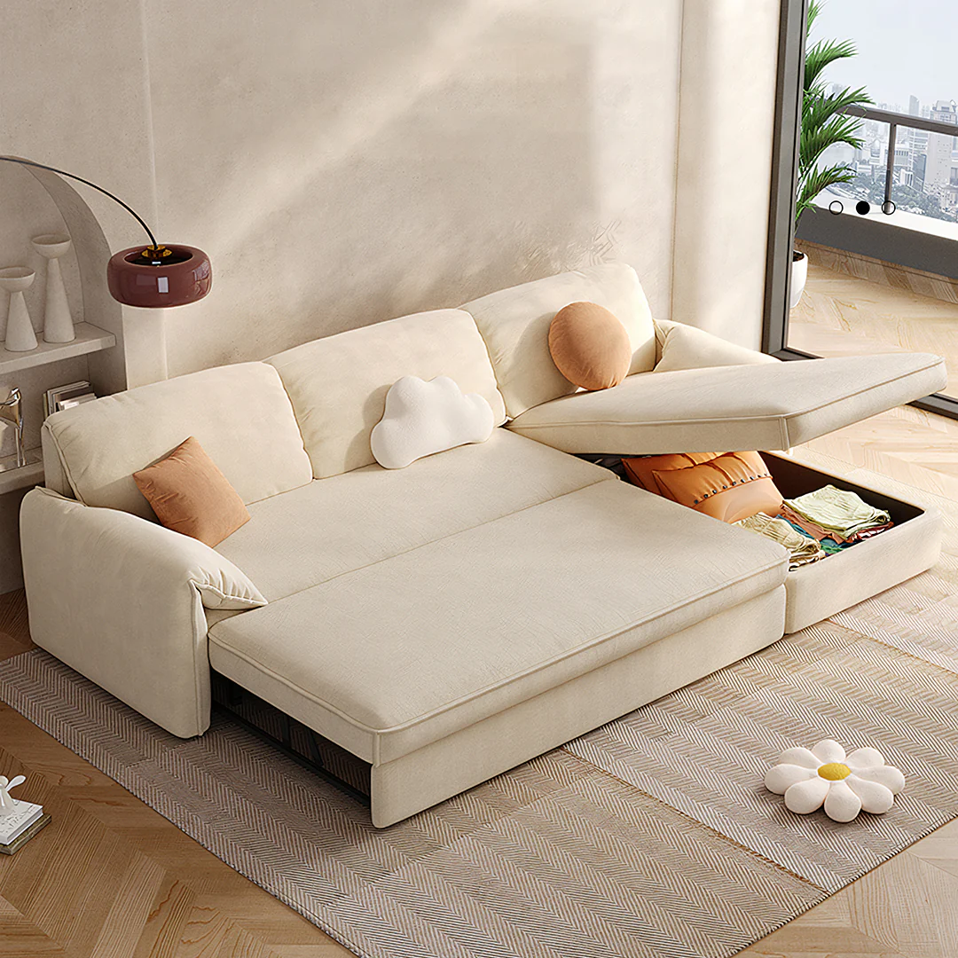 Bhatnagar Three Seater Corner Sofa Bed With Storage - Image 2