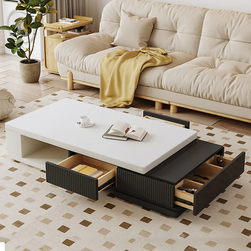 Bonnie TV Stand Set With Coffee Table, Black & White - Image 3