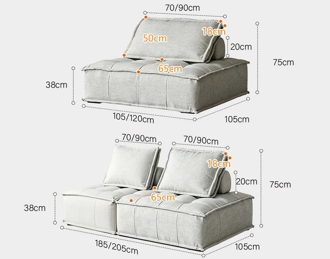 Borcem Singe Seater, Two Seater, Three Seater Sofa, Linen, Modular Sofa - Image 11