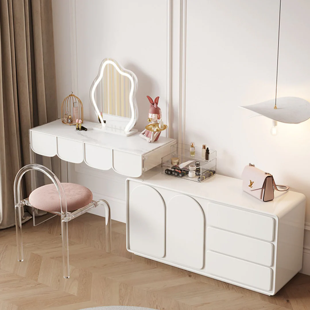 Brennan Dressing Table With Sideboard, White - Image 4