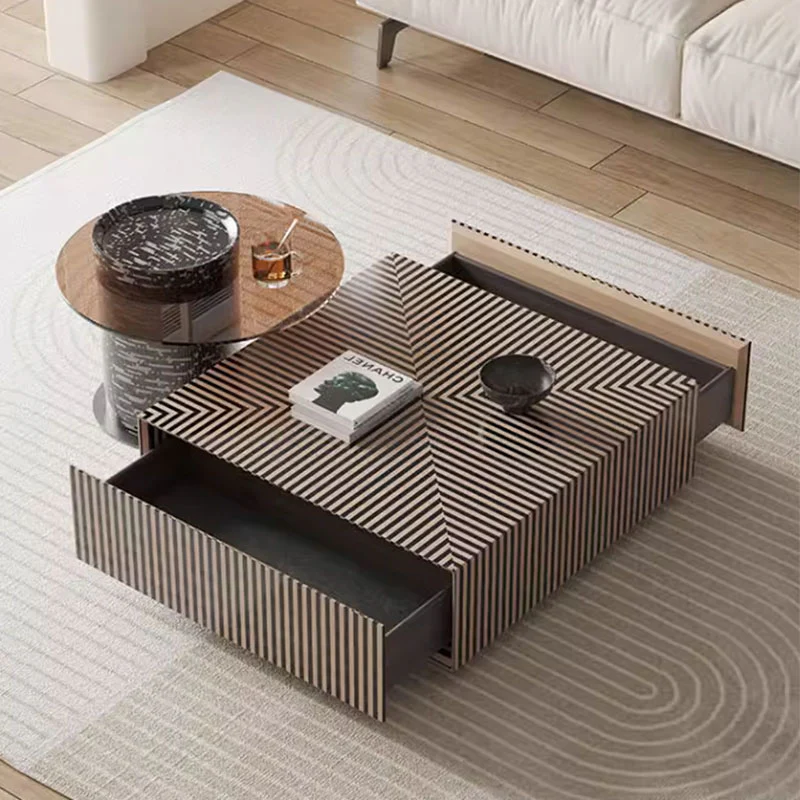Bris Coffee Table Set, Square Coffee Table With Side Table - Image 2