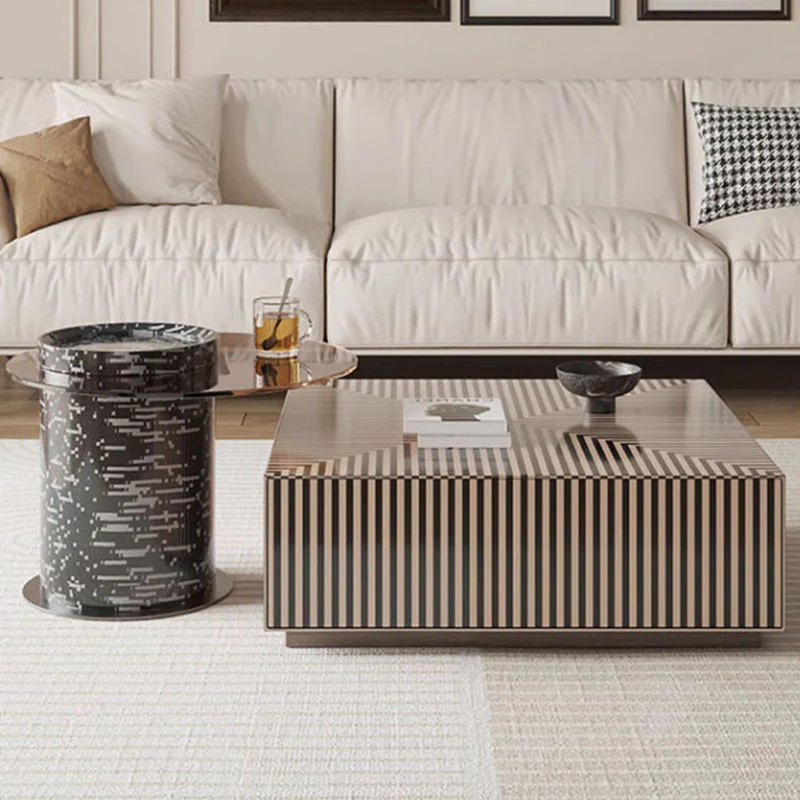 Bris Coffee Table Set, Square Coffee Table With Side Table - Image 3