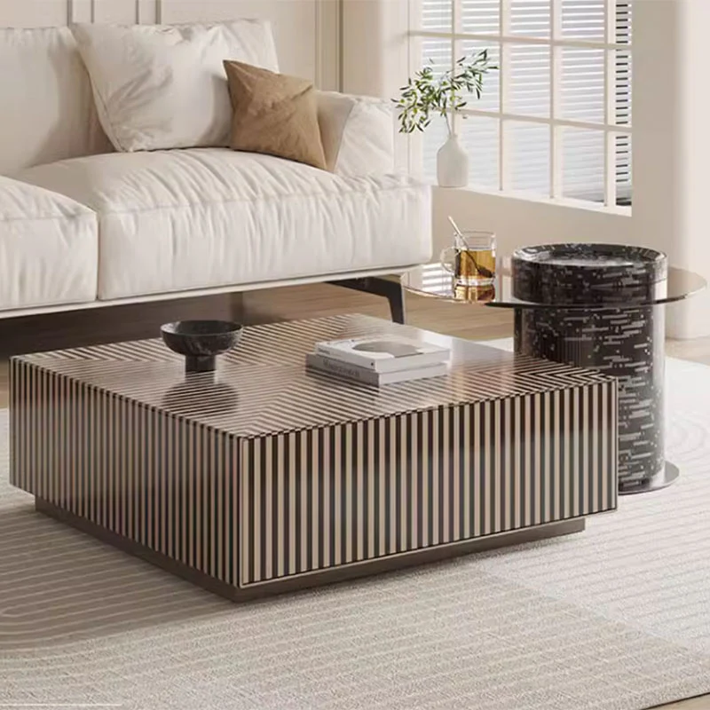 Bris Coffee Table Set, Square Coffee Table With Side Table - Image 4