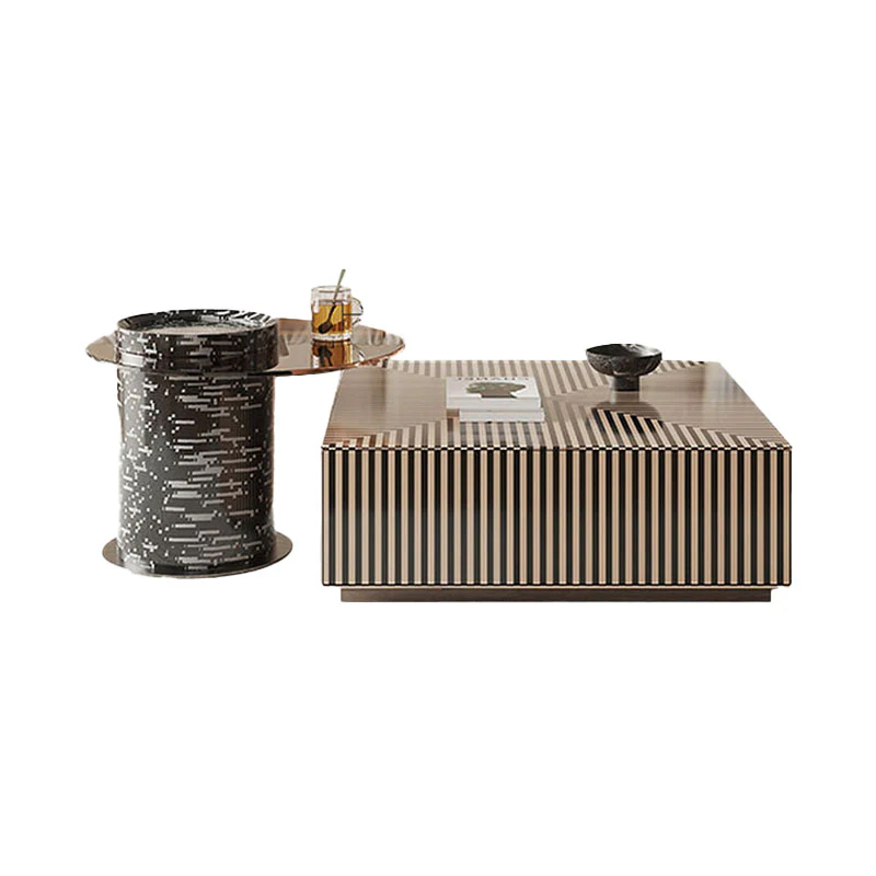 Bris Coffee Table Set, Square Coffee Table With Side Table - Image 5