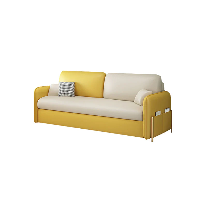 Burke Two Seater Sofa Bed, Yellow and White - Image 6