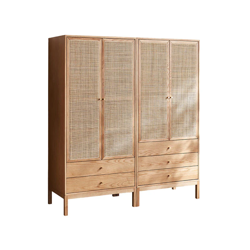 Caden Rattan Wardrobe, Wood - Image 5