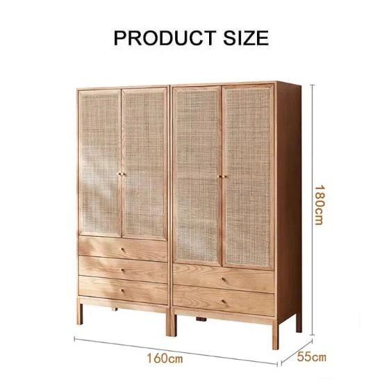 Caden Rattan Wardrobe, Wood - Image 6