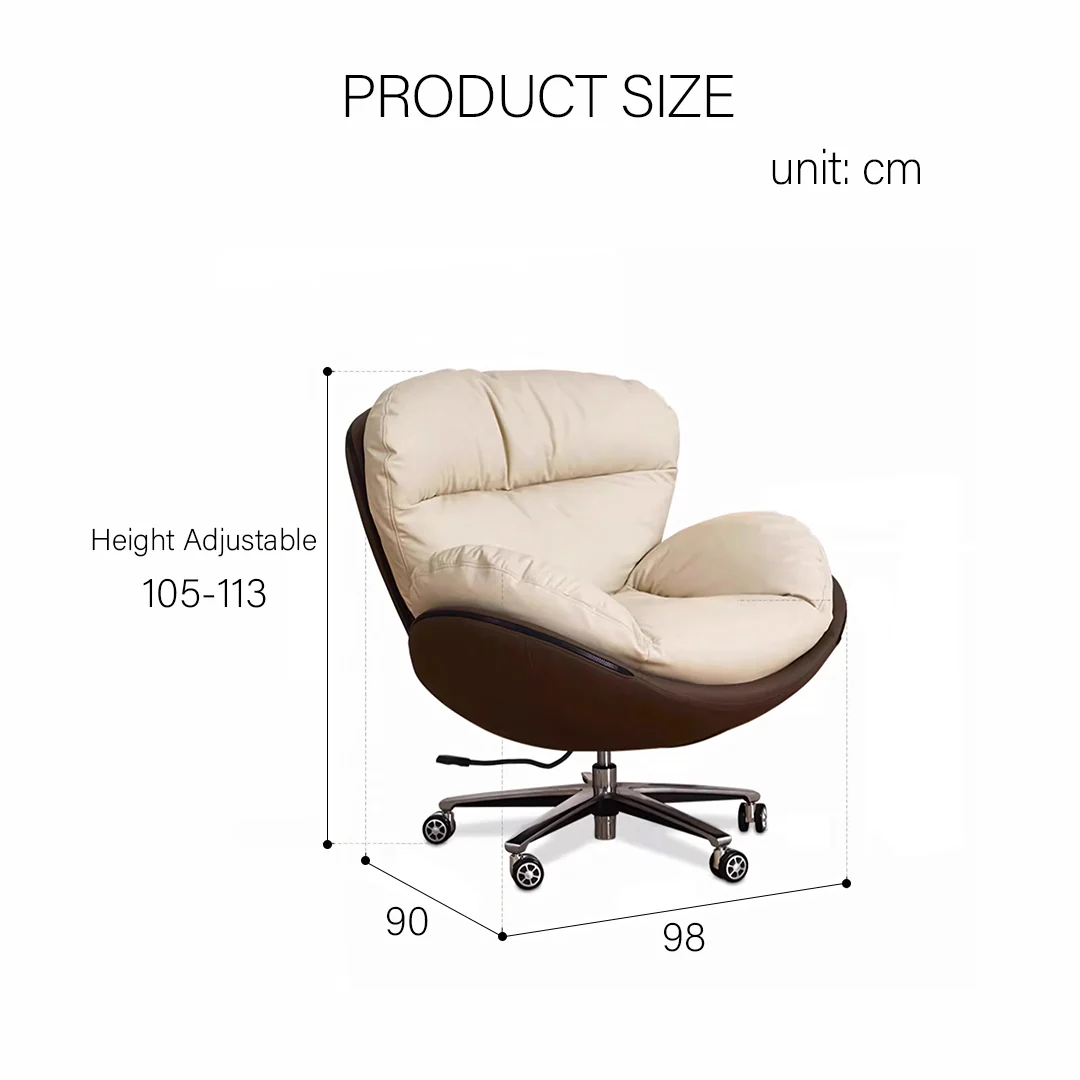 Calder Swivel Office Chair With Wheels, Leathaire - Image 9