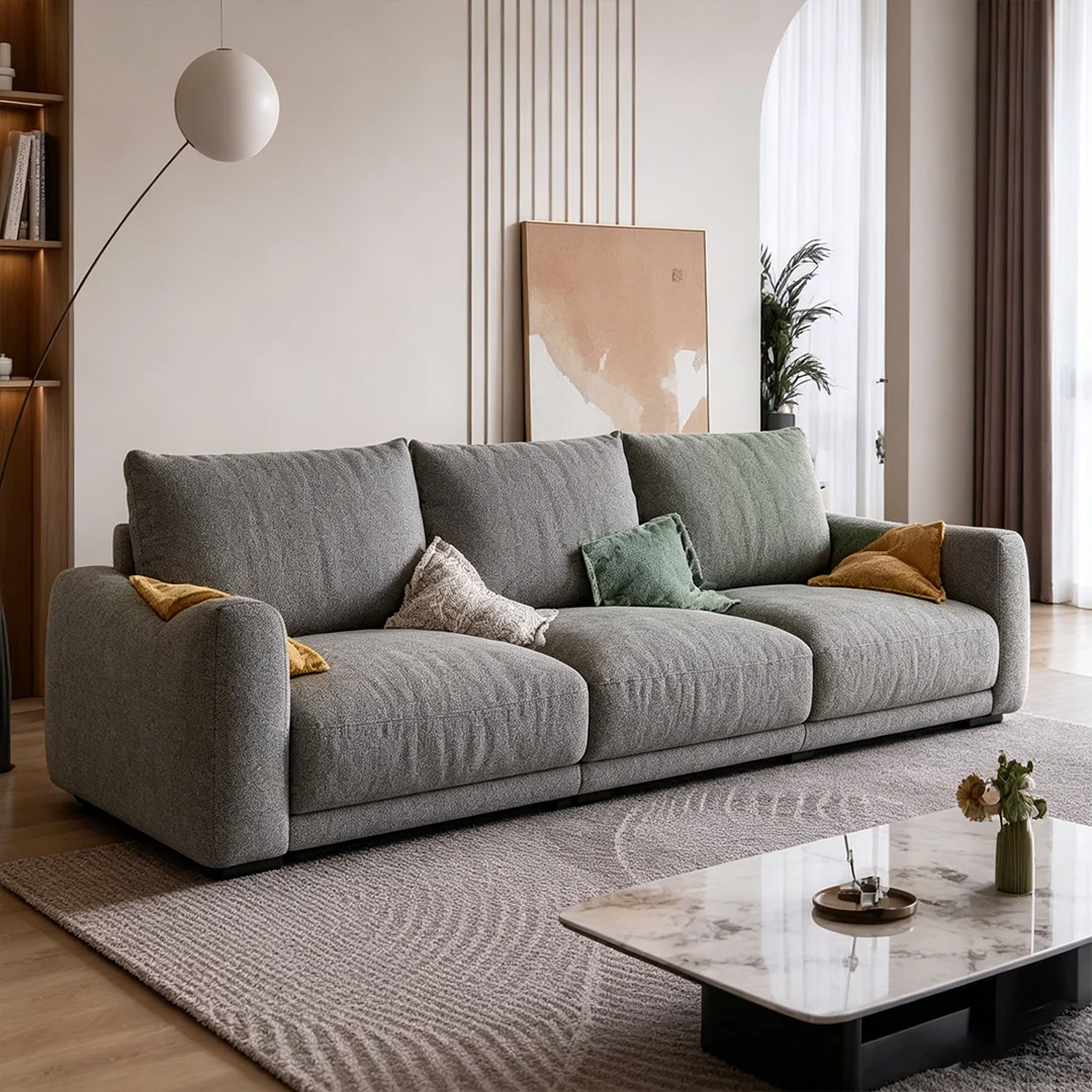 Caleb Modern Two Seater, Three Seater, Four Seater Sofa, Cotton Linen - Image 10
