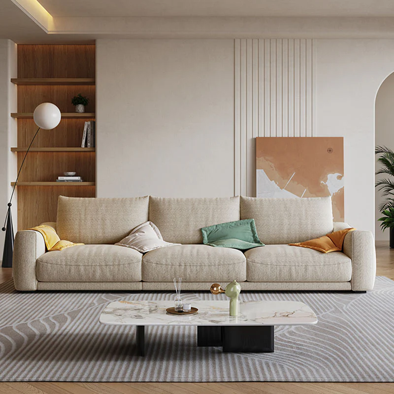 Caleb Modern Two Seater, Three Seater, Four Seater Sofa, Cotton Linen - Image 2
