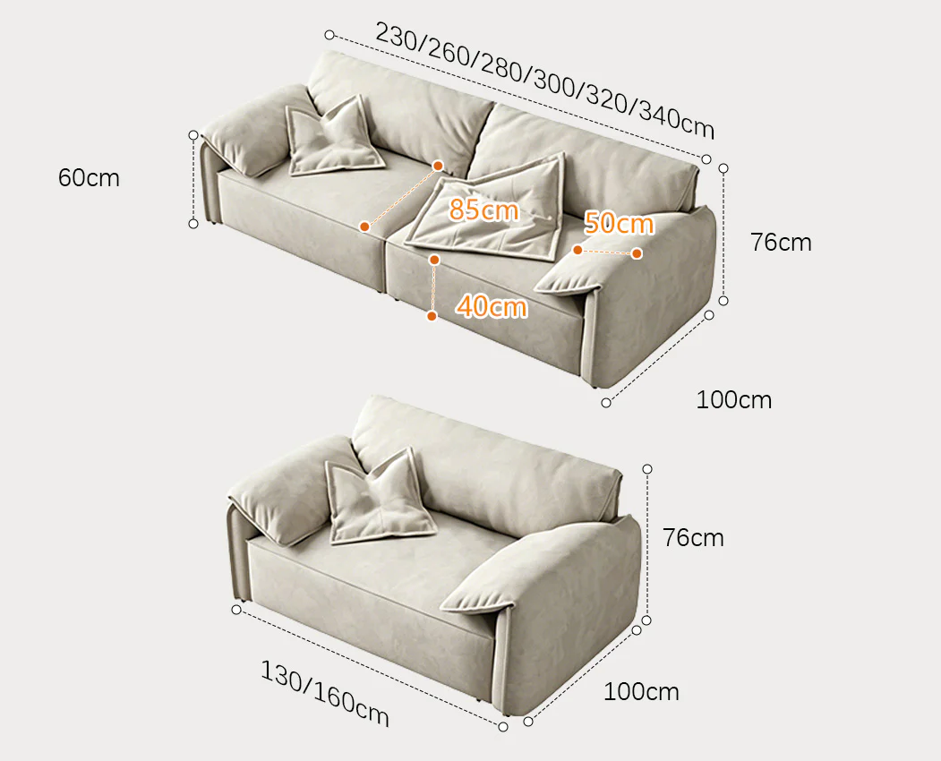 Calista Two Seater Sofa, Suede - Image 10