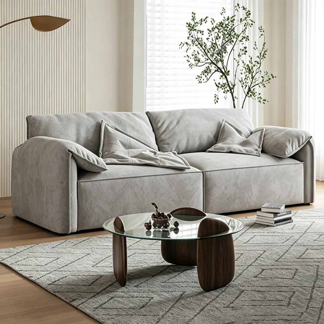 Calista Two Seater Sofa, Suede - Image 6