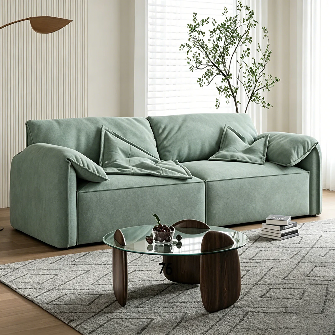 Calista Two Seater Sofa, Suede - Image 7