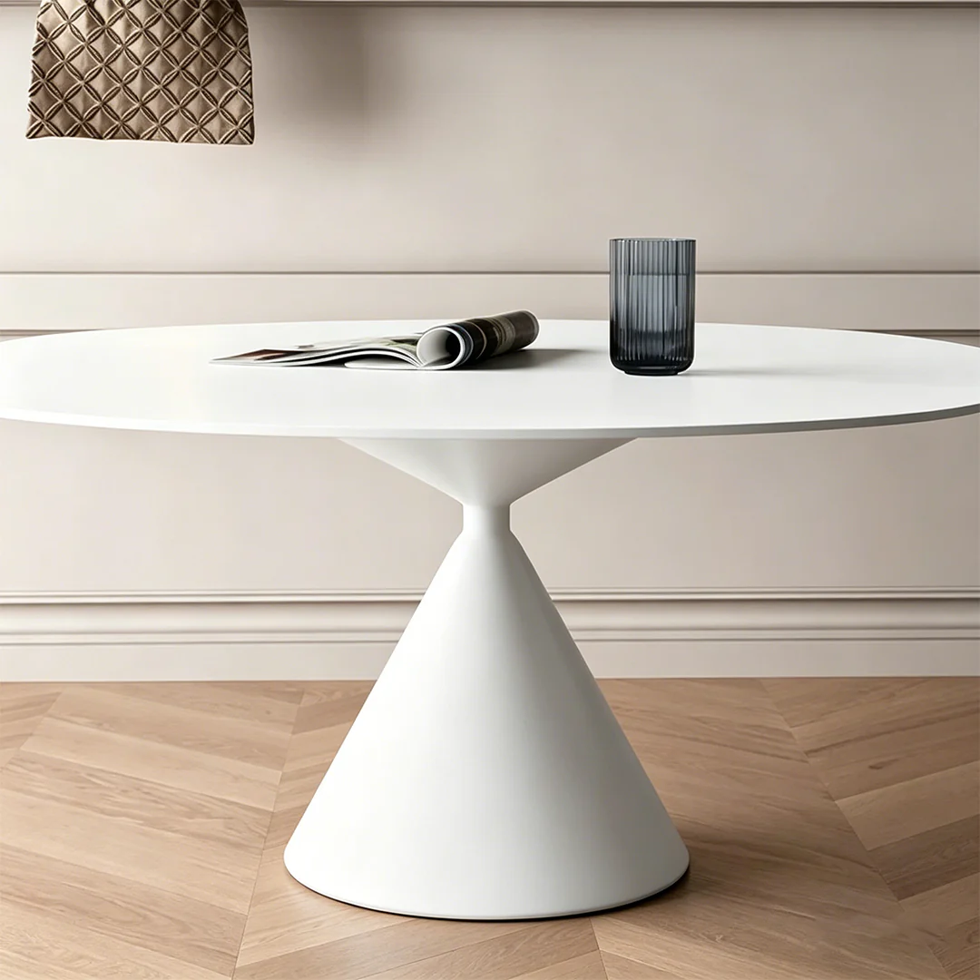 Calvin Cone Round Dining Table, White - Image 4