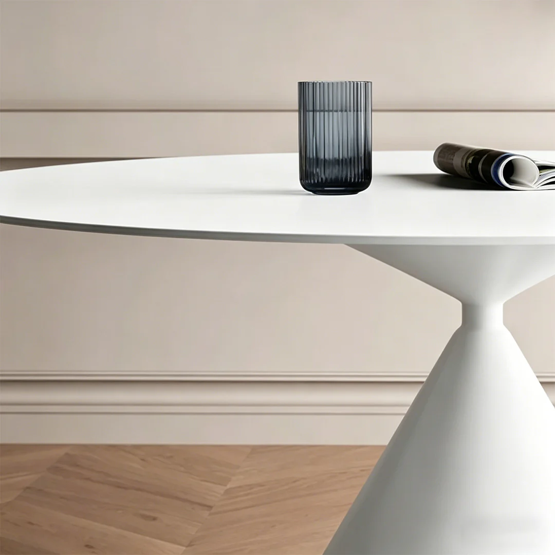 Calvin Cone Round Dining Table, White - Image 6