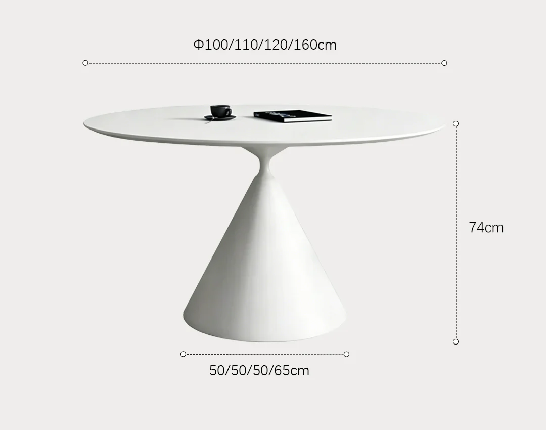 Calvin Cone Round Dining Table, White - Image 7