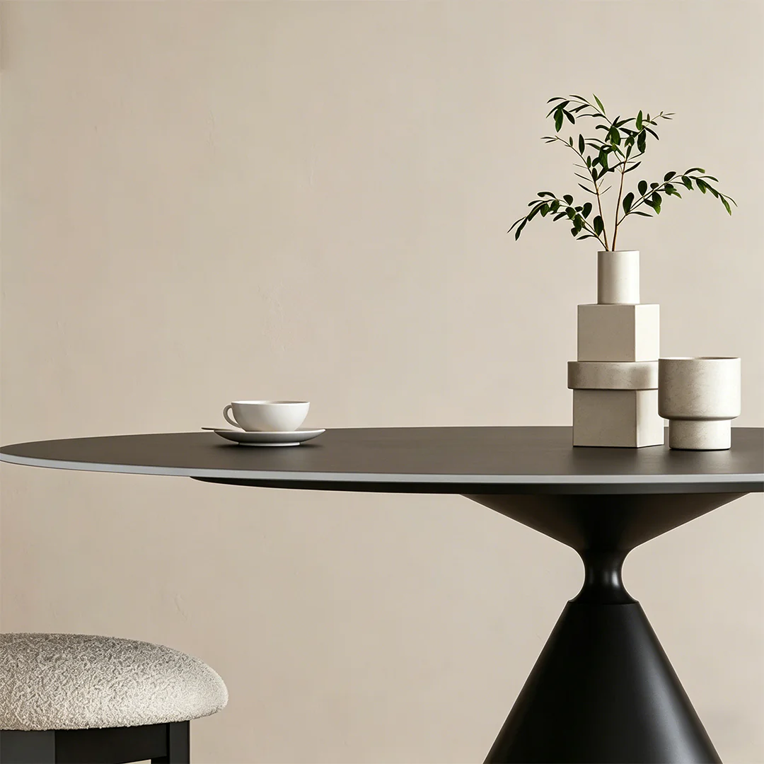 Calvin Cone Round Dining Table, Black - Image 6