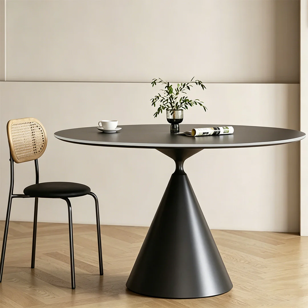 Calvin Cone Round Dining Table, Black - Image 8