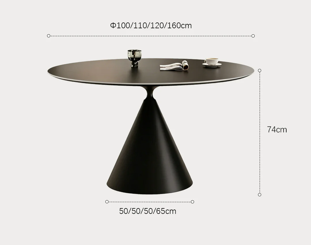 Calvin Cone Round Dining Table, Black - Image 9
