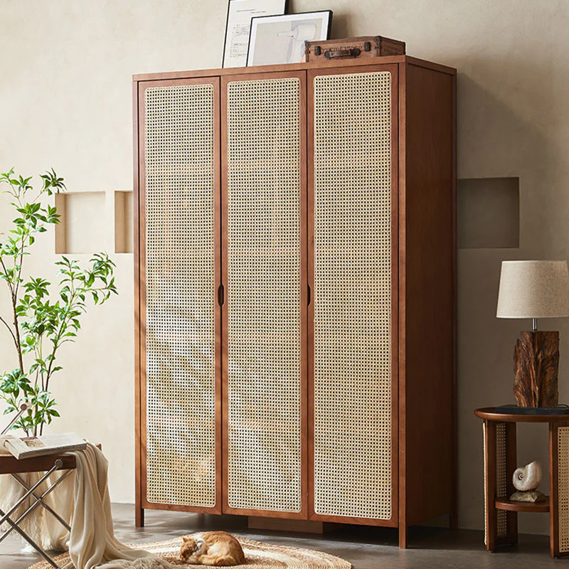 Cameron Rattan Wardrobe, Solid Wood - Image 3