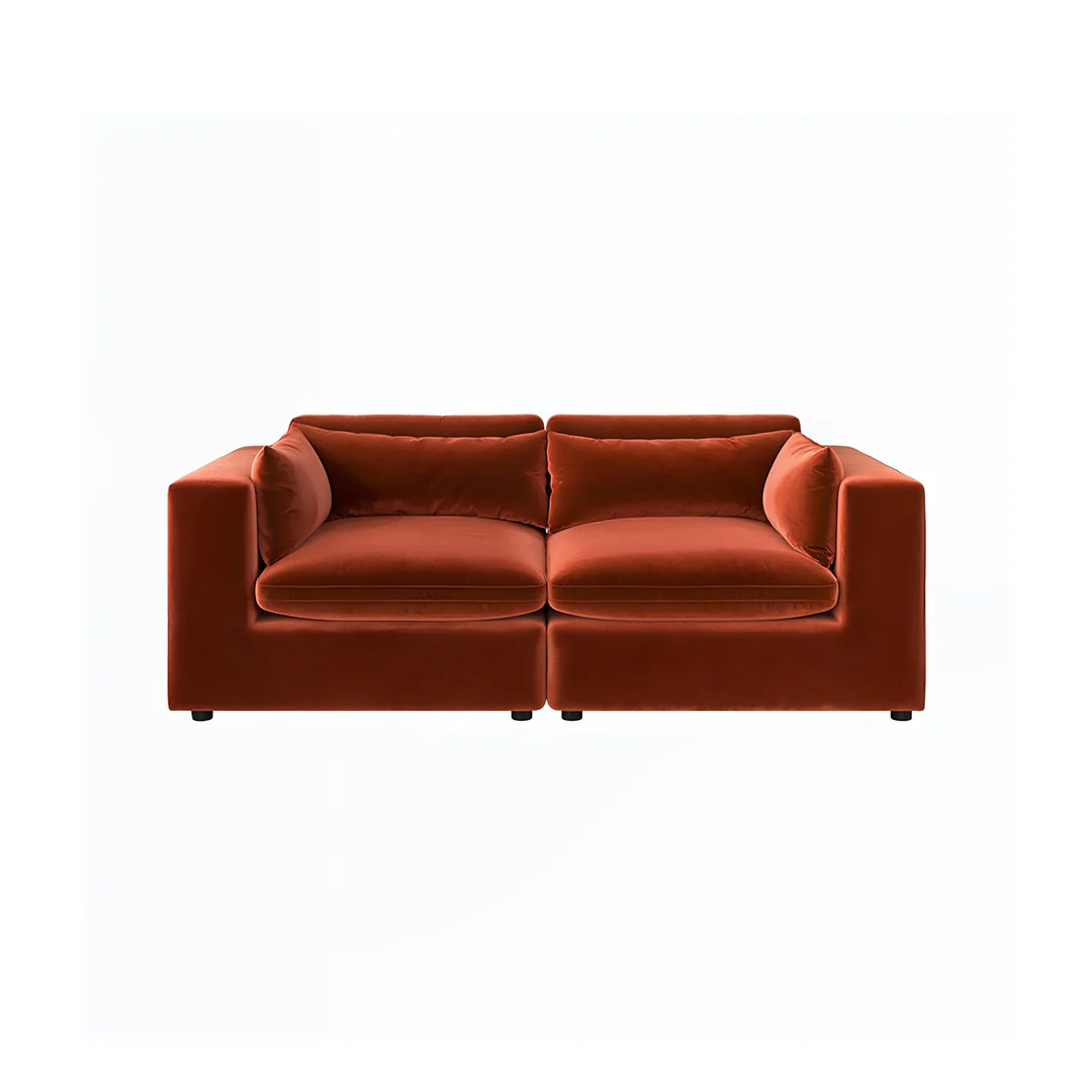 Cantu Loveseat Sofa, Two Seater Sofa, Velvet - Image 4