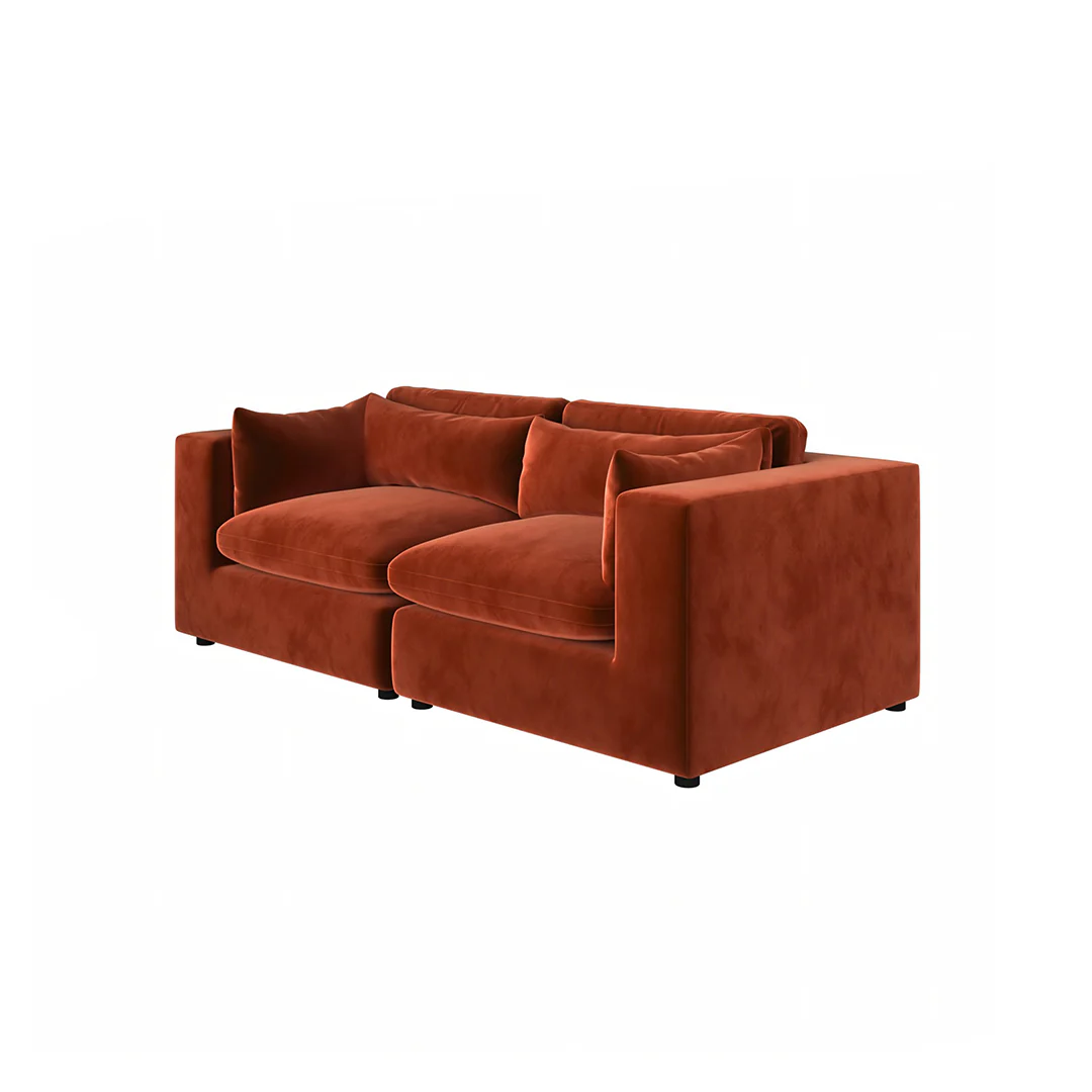 Cantu Loveseat Sofa, Two Seater Sofa, Velvet - Image 5