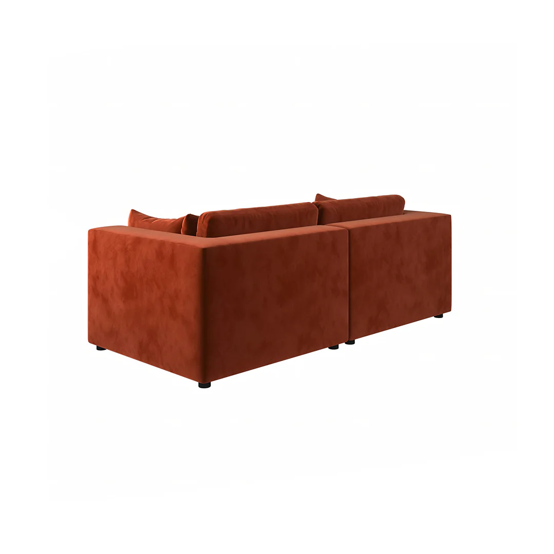 Cantu Loveseat Sofa, Two Seater Sofa, Velvet - Image 6