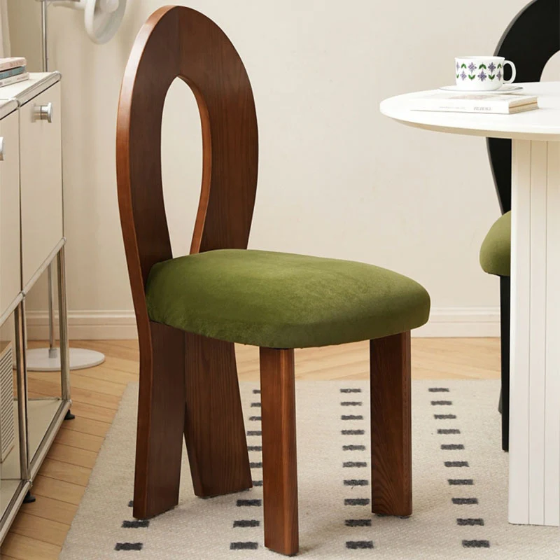 Caradoc Mermaid Dining Chair, Oak & Velvet - Image 2