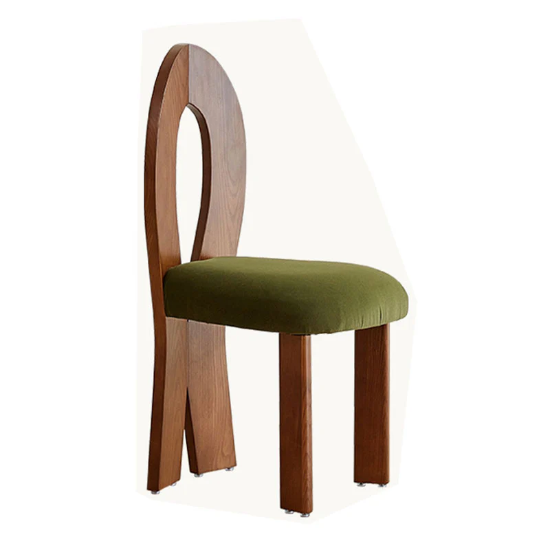 Caradoc Mermaid Dining Chair, Oak & Velvet - Image 4