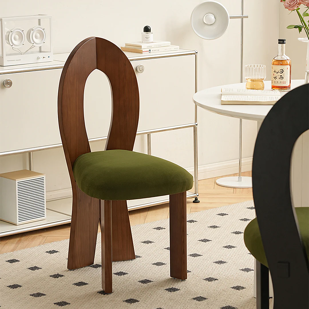 Caradoc Mermaid Dining Chair, Oak & Velvet - Image 7