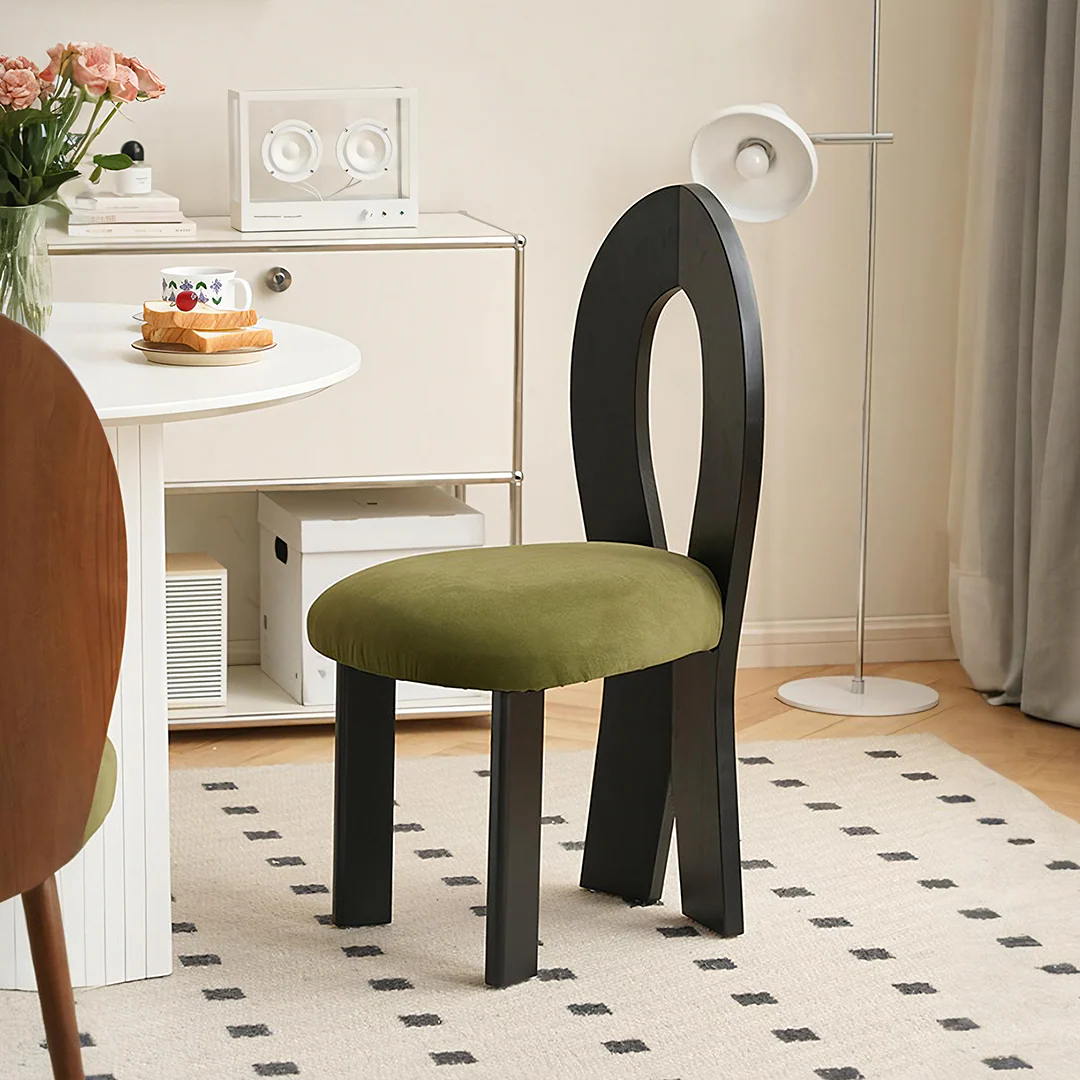 Caradoc Mermaid Dining Chair, Oak & Velvet - Image 8