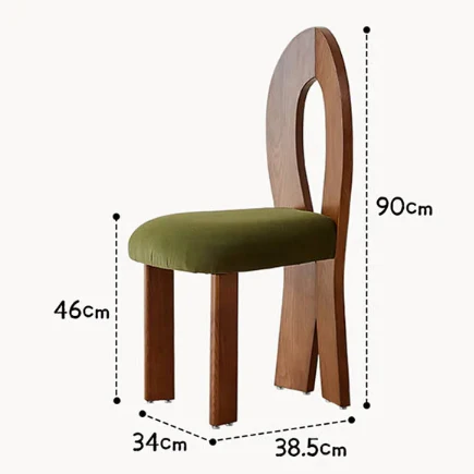 Caradoc Mermaid Dining Chair, Oak & Velvet - Image 9
