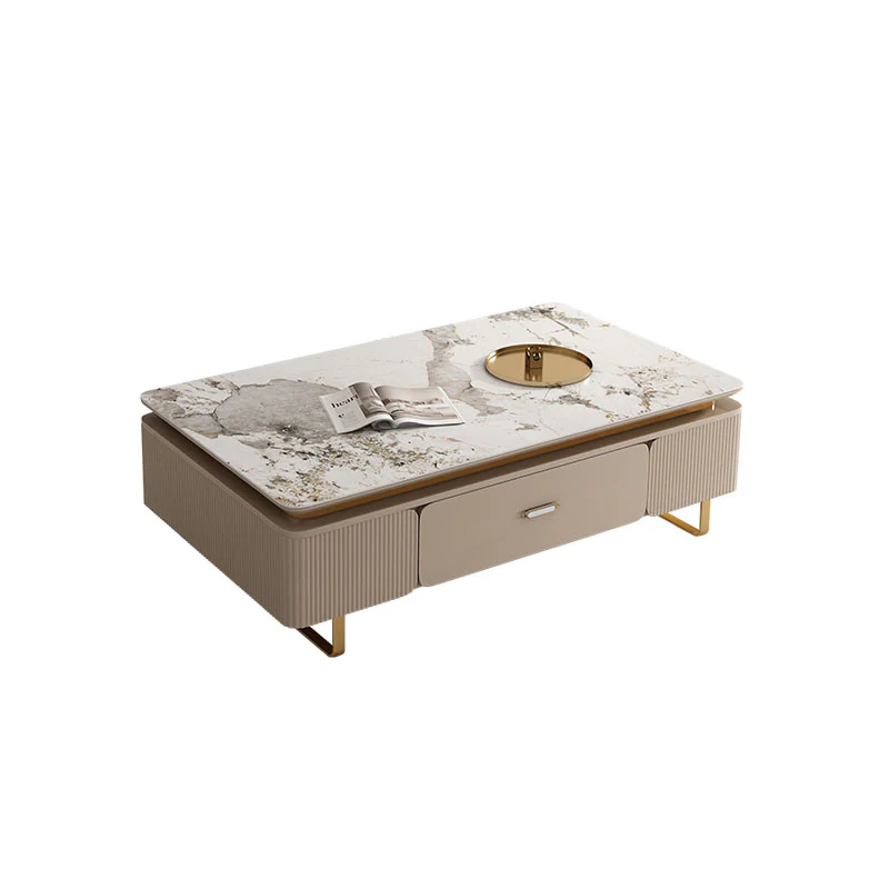 Carl Living Room Set, Carl Rectangle Coffee Table, Gold Legs - Image 5