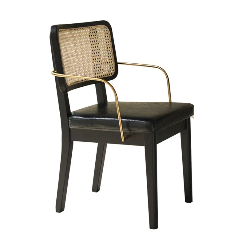 Cassie Black Dining Chair, Wood & Leather - Image 4