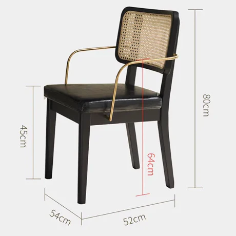 Cassie Black Dining Chair, Wood & Leather - Image 6