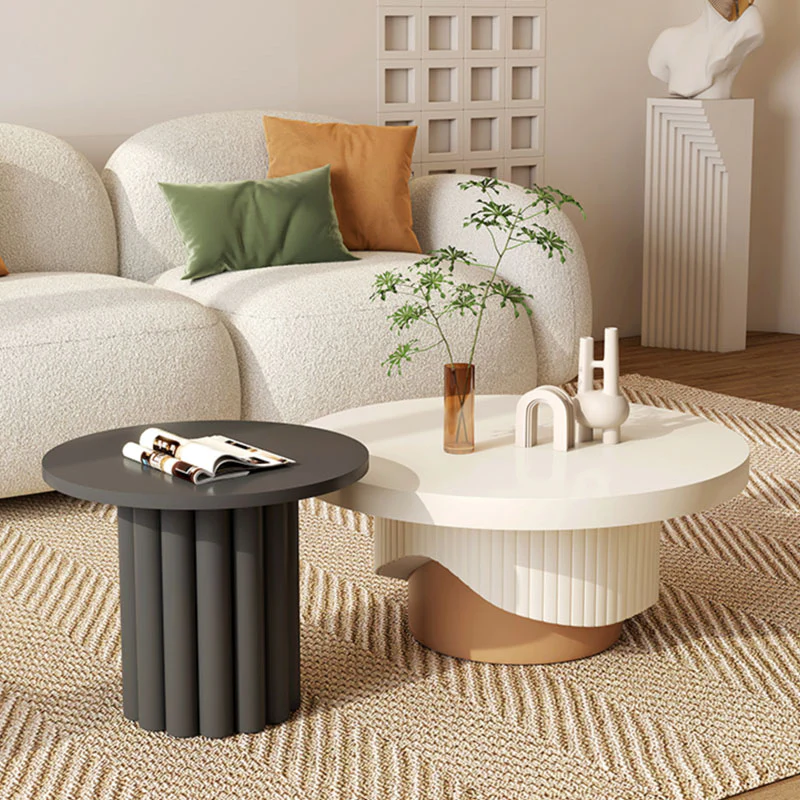 Cecily Living Room Set Round Nesting Coffee Table Set - Image 3