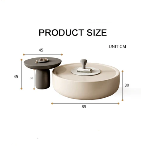Cenhelm Nesting Coffee Table Set, Cream And Black - Image 8